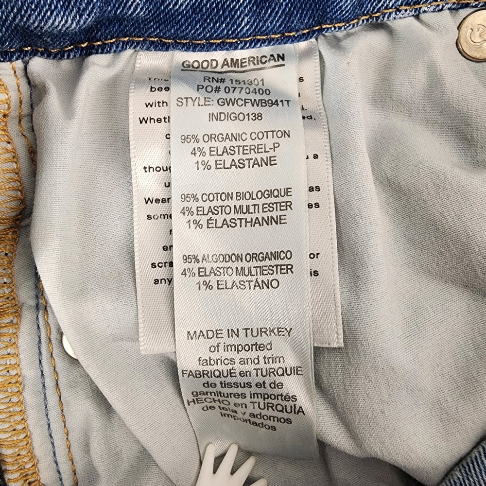 Good American Women's 2/26 Medium Wash Blue Denim Distressed‎ Jeans - Picture 3 of 13